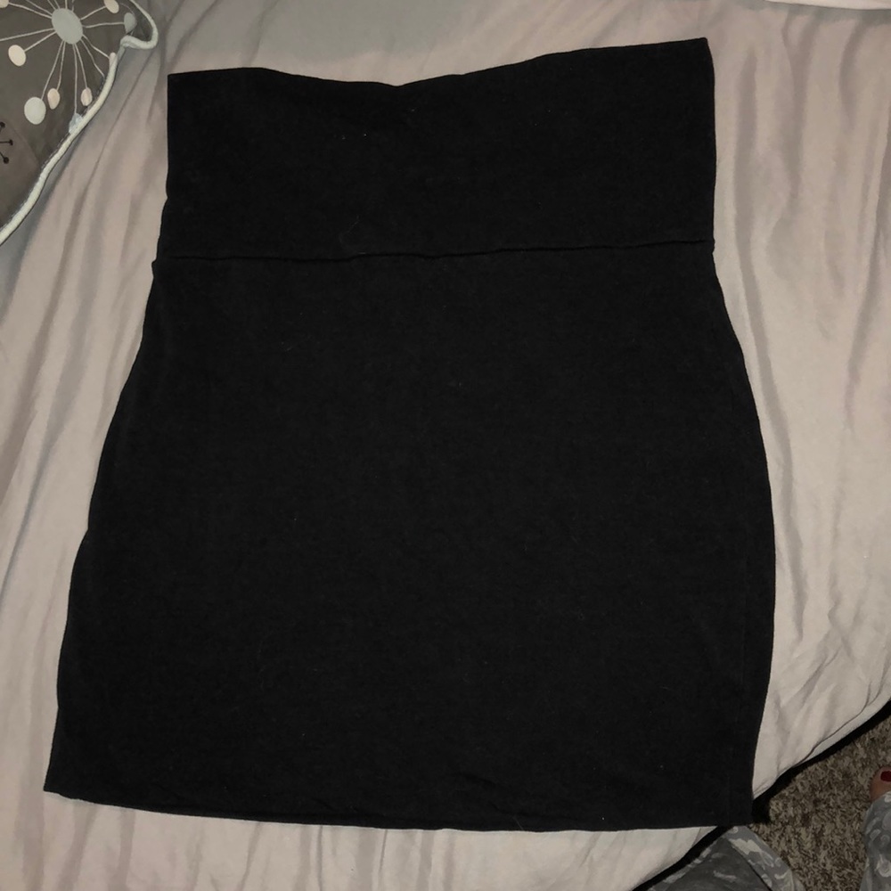 Black High-Waisted Cotton Skirt